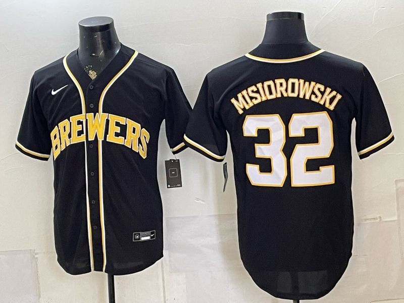 Men 2026 Milwaukee Brewers #32 Misiorowski black Game Nike MLB Jersey 0728003
